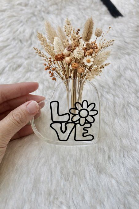 Vase soliflore cœur en acrylique 