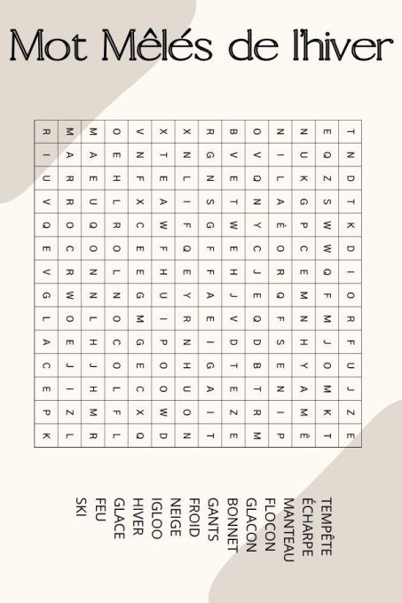 Défi des mots mêlés 