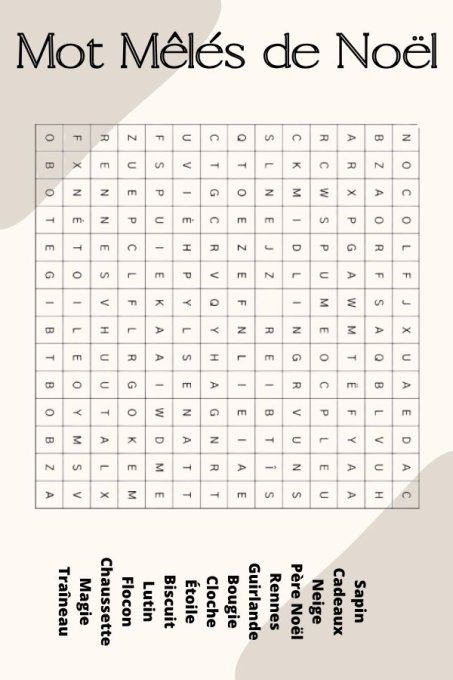 Défi des mots mêlés 