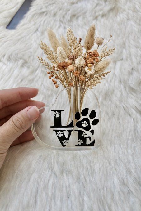 Vase soliflore cœur en acrylique 