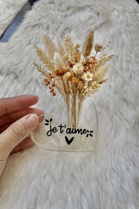 Vase soliflore cœur en acrylique 