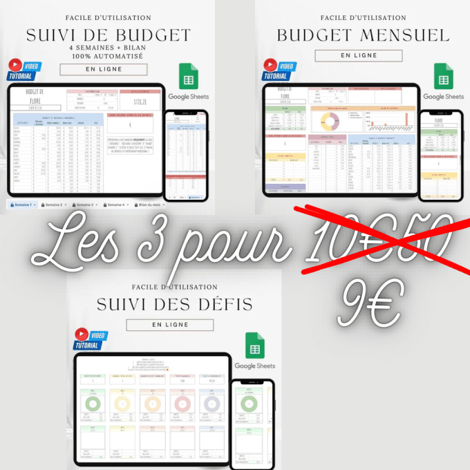 Pack numérique : budget + suivi du budget + suivi des défis 