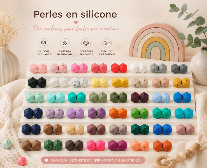perle en silicone octogonale