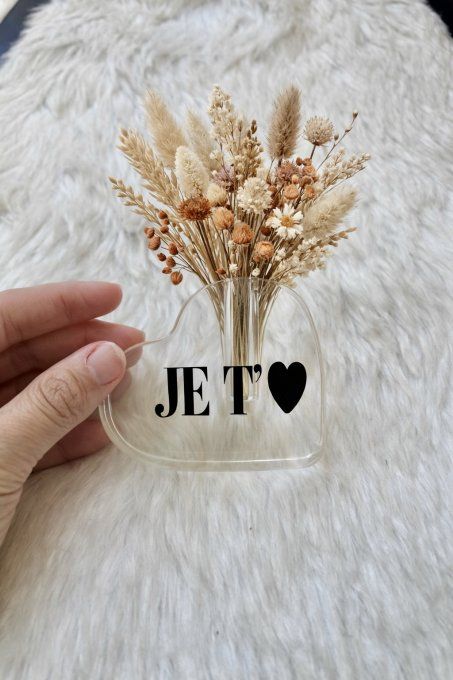 Vase soliflore cœur en acrylique 