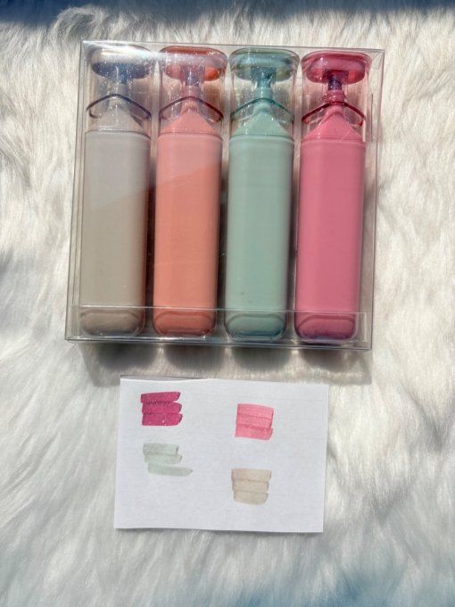 Pack de 4 Surligneurs à paillettes