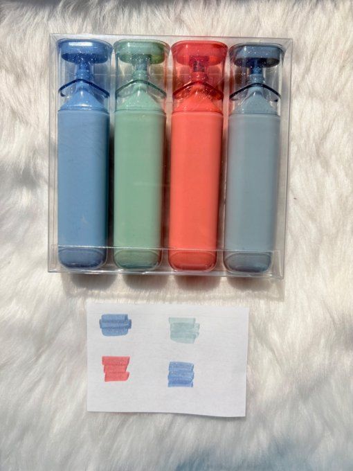 Pack de 4 Surligneurs à paillettes