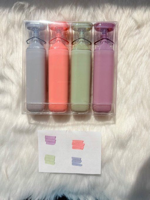 Pack de 4 Surligneurs à paillettes