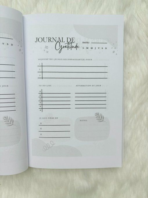 Fiche gratitude pour classeur