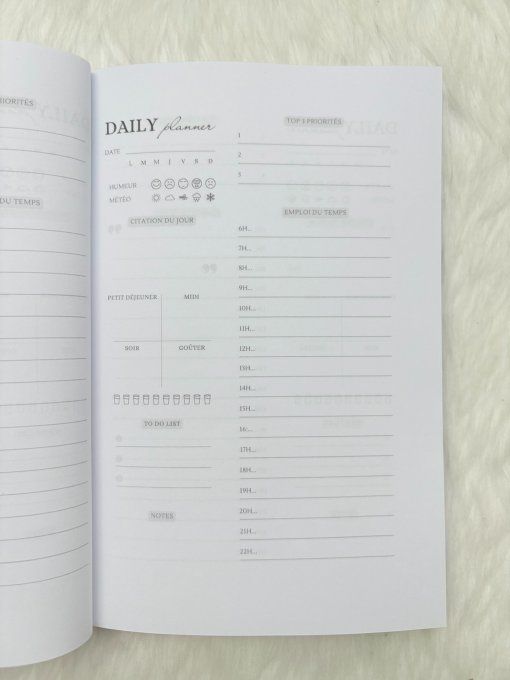 Fiche agenda pour classeur