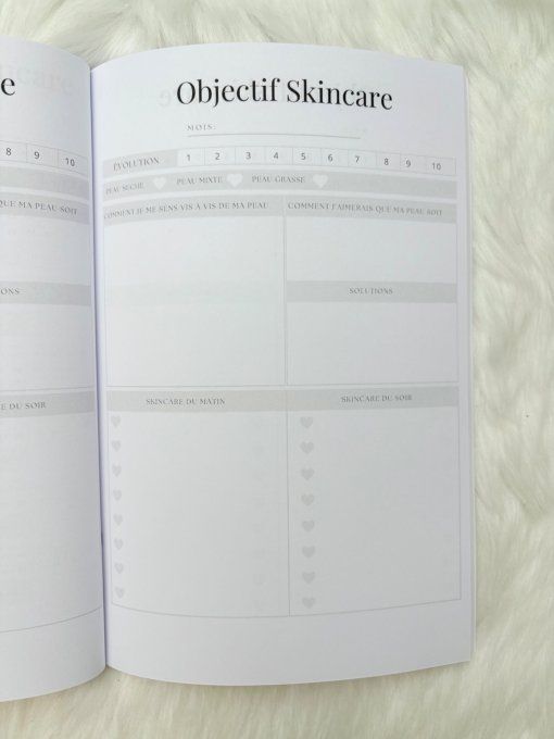 Carnet suivi de skincare