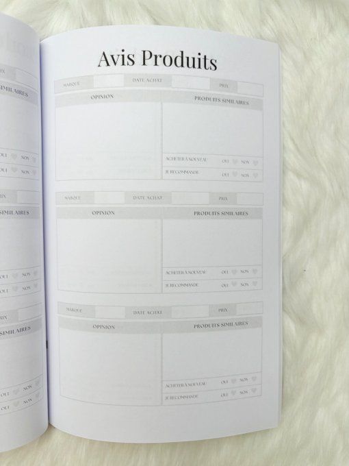 Carnet suivi de skincare