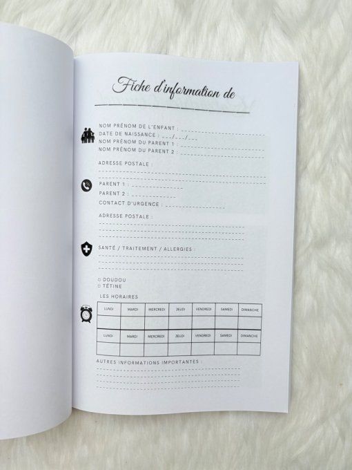 Carnet de Transmission Nounou Parents - 150 Jours - Suivi Quotidien Bébé