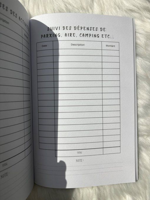 Carnet de voyage camping car 