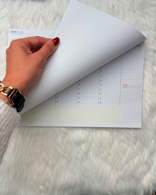 Planner hebdomadaire 50 semaines avec horaires