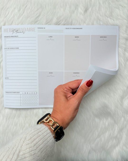 Planner hebdomadaire 50 semaines avec suivi des habitudes