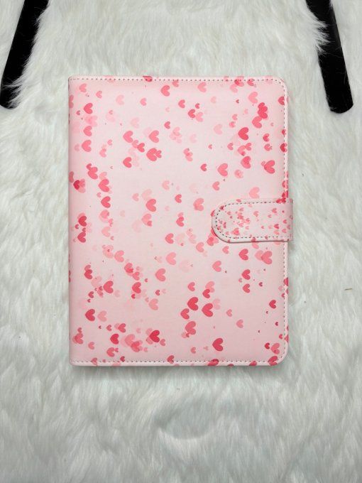 Classeur A5 petits cœurs roses 