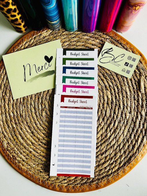 Tracker budget en papier par lot